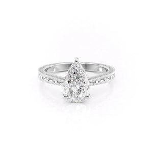 The Elizabeth Set With A 2 Carat Pear Lab Diamond