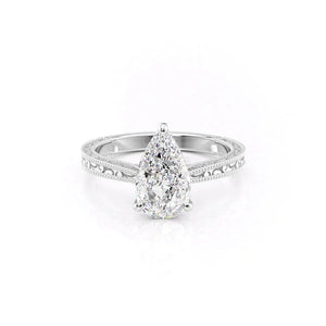 The Elizabeth Set With A 1 Carat Pear Moissanite