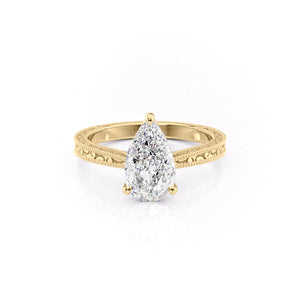 The Elizabeth Set With A 2 Carat Pear Lab Diamond