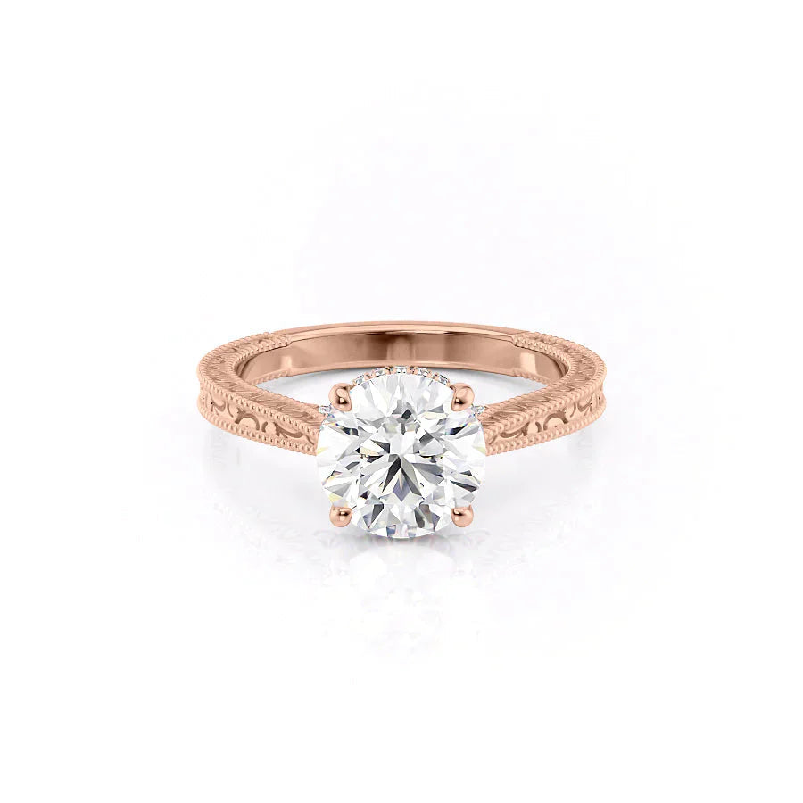 The Elizabeth Set With A 1 Carat Round Moissanite