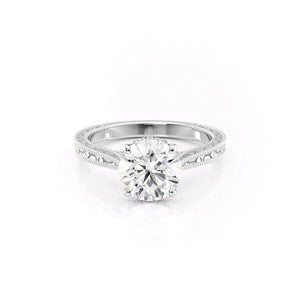 The Elizabeth Set With A 1 Carat Round Moissanite