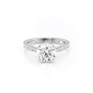 The Elizabeth Set With A 1.5 Carat Round Moissanite