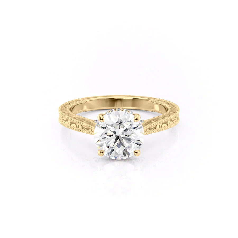 The Elizabeth Set With A 3 Carat Round Lab Diamond