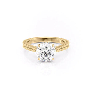 The Elizabeth Set With A 3 Carat Round Lab Diamond