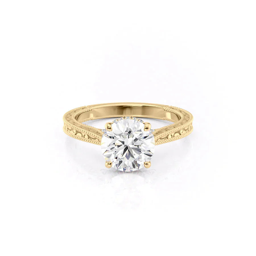 The Elizabeth Set With A 1.5 Carat Round Moissanite