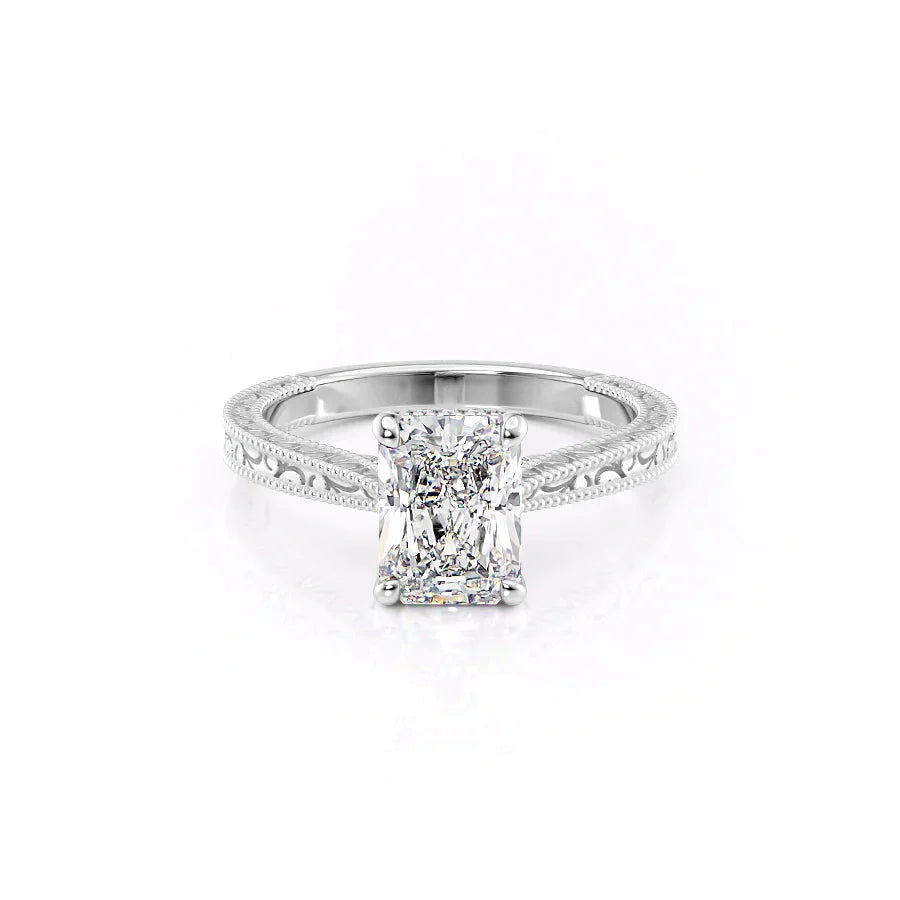 The Elizabeth Set With A 1.5 Carat Radiant Lab Diamond