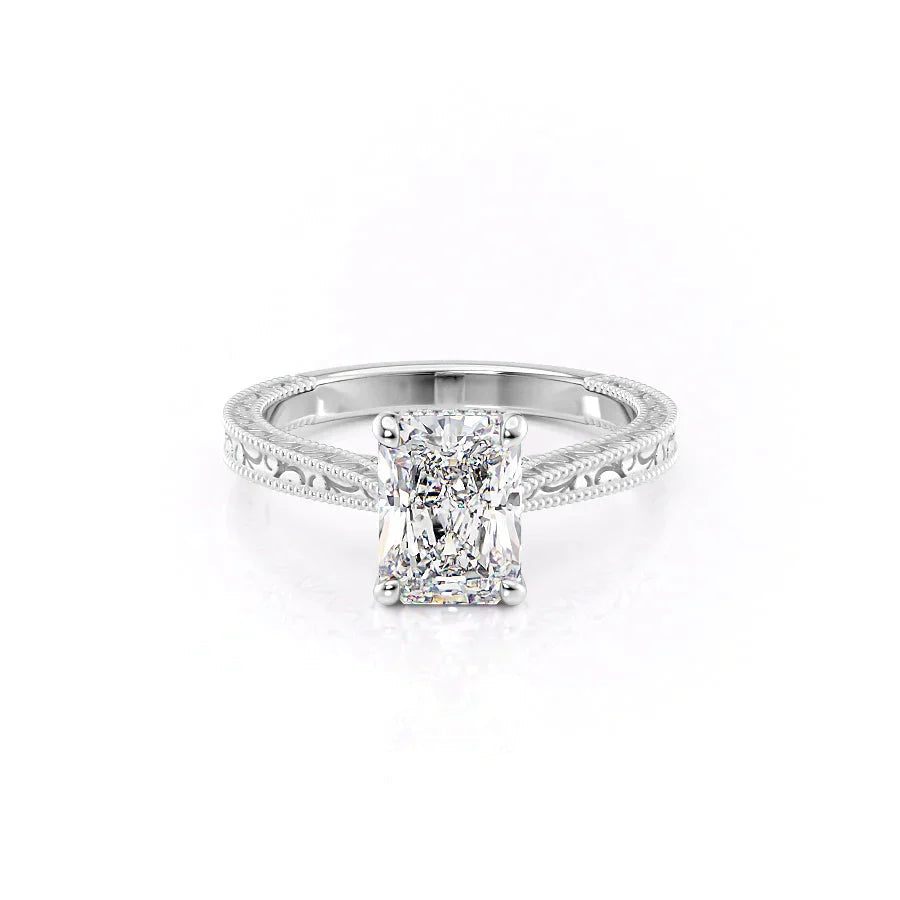 The Elizabeth Set With A 1 Carat Radiant Moissanite