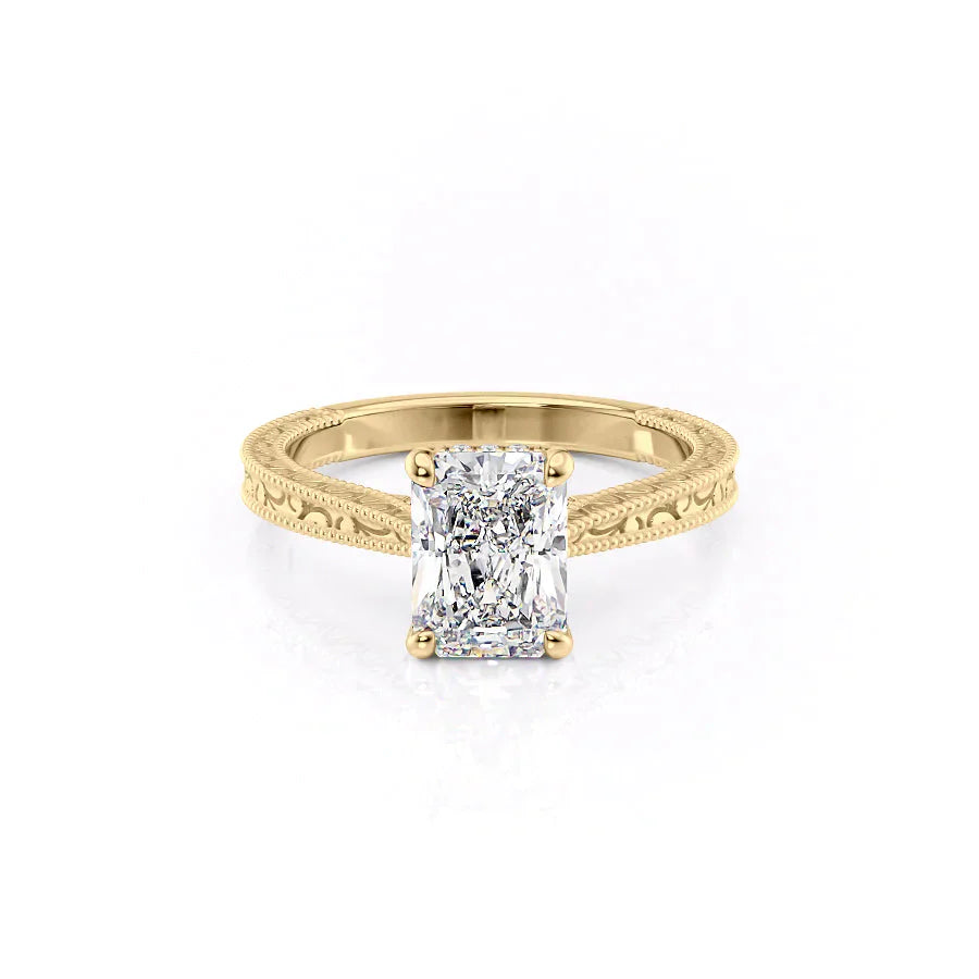 The Elizabeth Set With A 2.5 Carat Radiant Lab Diamond