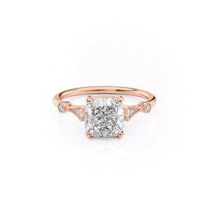 The Amber Set With A 3 Carat Cushion Lab Diamond