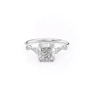 The Amber Set With A 1 Carat Cushion Moissanite