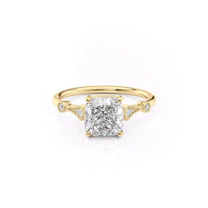 The Amber Set With A 1 Carat Cushion Moissanite