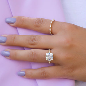 The Amber Set With A 2.5 Carat Cushion Lab Diamond
