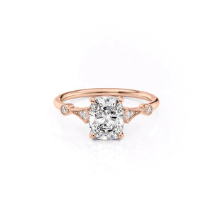 The Amber Set With A 3 Carat Elongated Cushion Lab Diamond