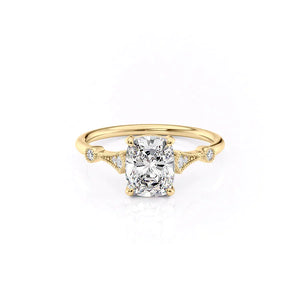 The Amber Set With A 1 Carat Elongated Cushion Lab Diamond