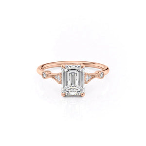 The Amber Set With A Emerald Moissanite