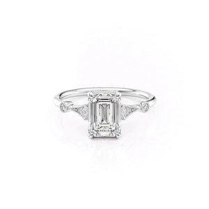 The Amber Set With A 1 Carat Emerald Moissanite