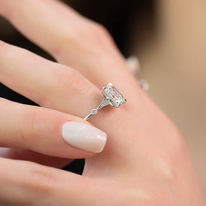The Amber Set With A 2.5 Carat Emerald Lab Diamond