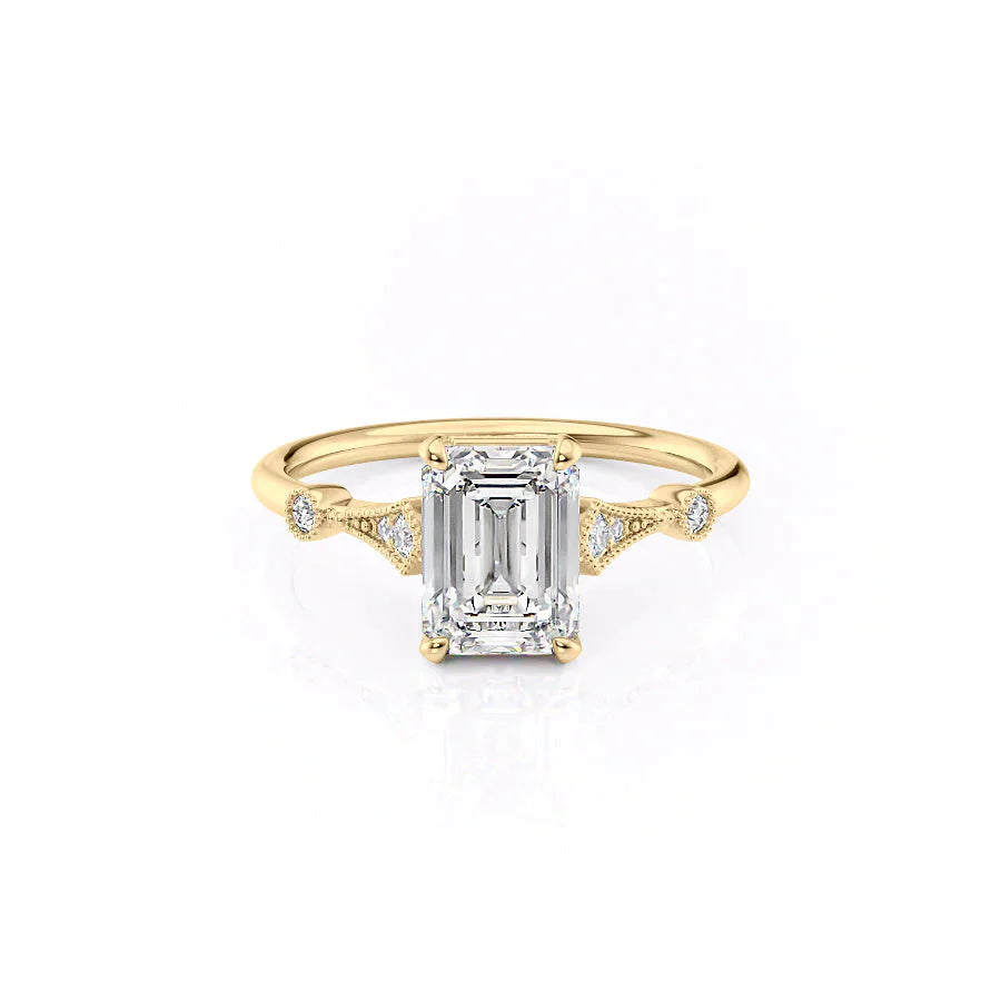 The Amber Set With A 1 Carat Emerald Lab Diamond