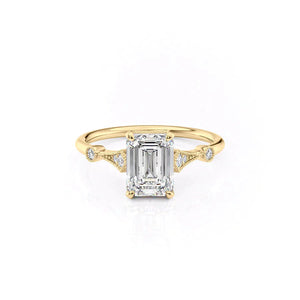 The Amber Set With A 1 Carat Emerald Moissanite