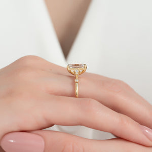 The Amber Set With A 3 Carat Emerald Lab Diamond