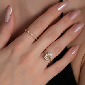 The Amber Set With A 3 Carat Emerald Lab Diamond