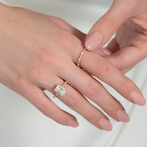 The Amber Set With A 3 Carat Emerald Lab Diamond