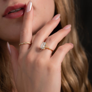 The Amber Set With A 3 Carat Emerald Lab Diamond
