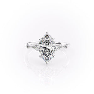 The Amber Set With A 1 Carat Marquise Moissanite