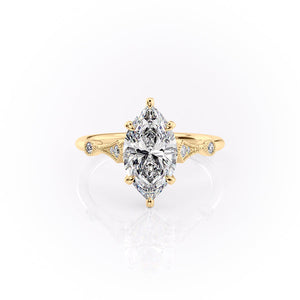 The Amber Set With A 2.5 Carat Marquise Lab Diamond