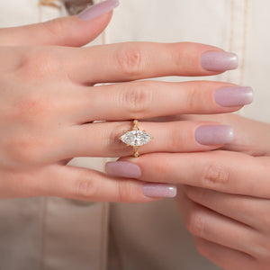 The Amber Set With A Marquise Moissanite