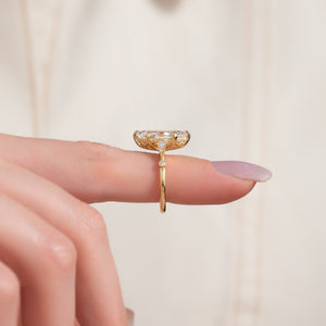 The Amber Set With A Marquise Moissanite