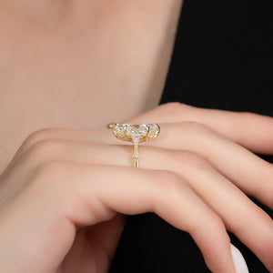 The Amber Set With A Marquise Moissanite