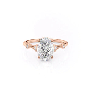 The Amber Set With A 1 Carat Oval Lab Diamond