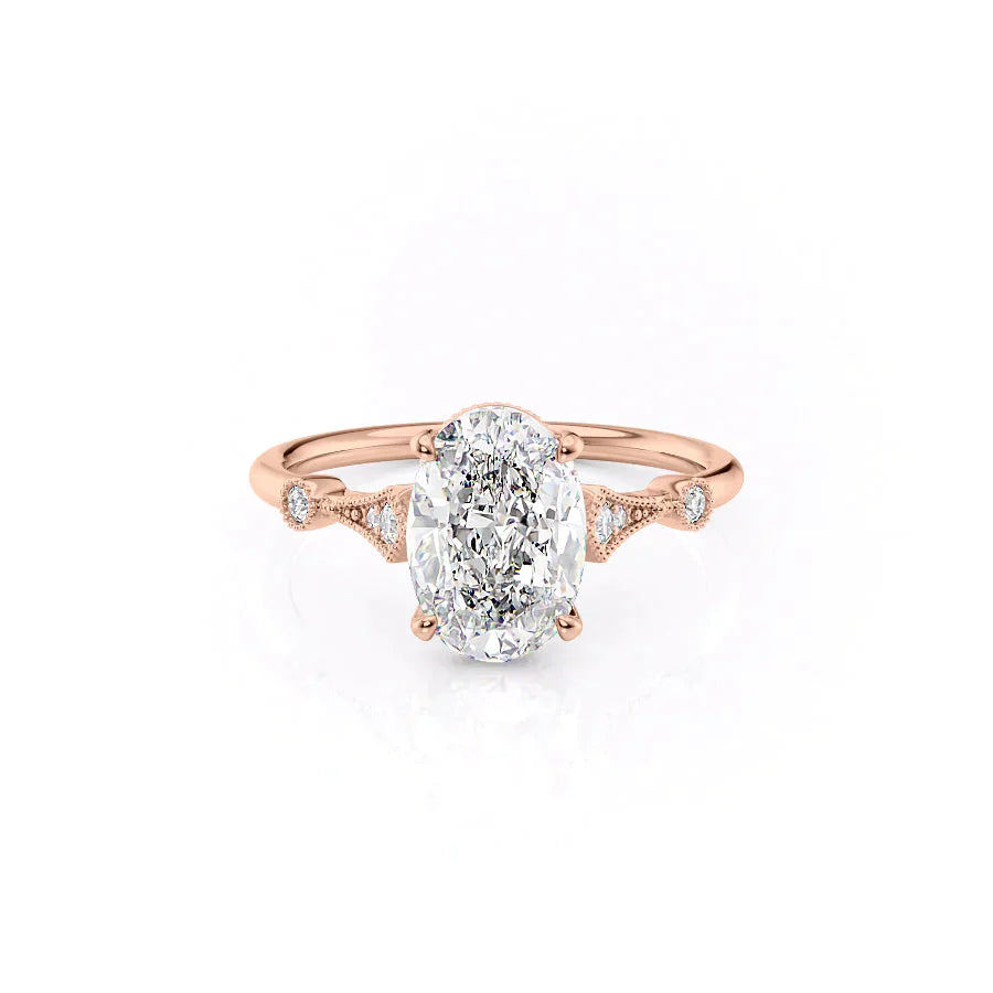 The Amber Set With A 3 Carat Oval Lab Diamond