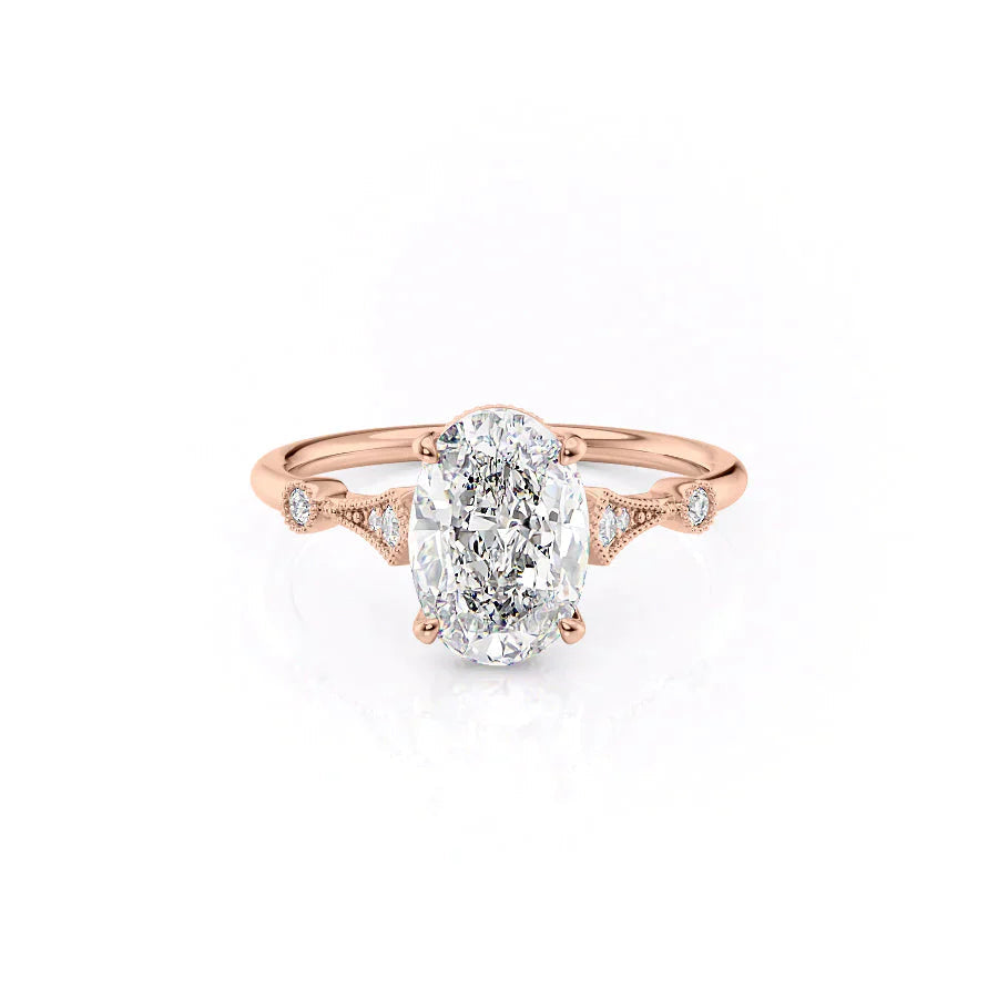 The Amber Set With A 1 Carat Oval Moissanite