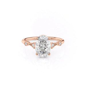 The Amber Set With A 1 Carat Oval Moissanite
