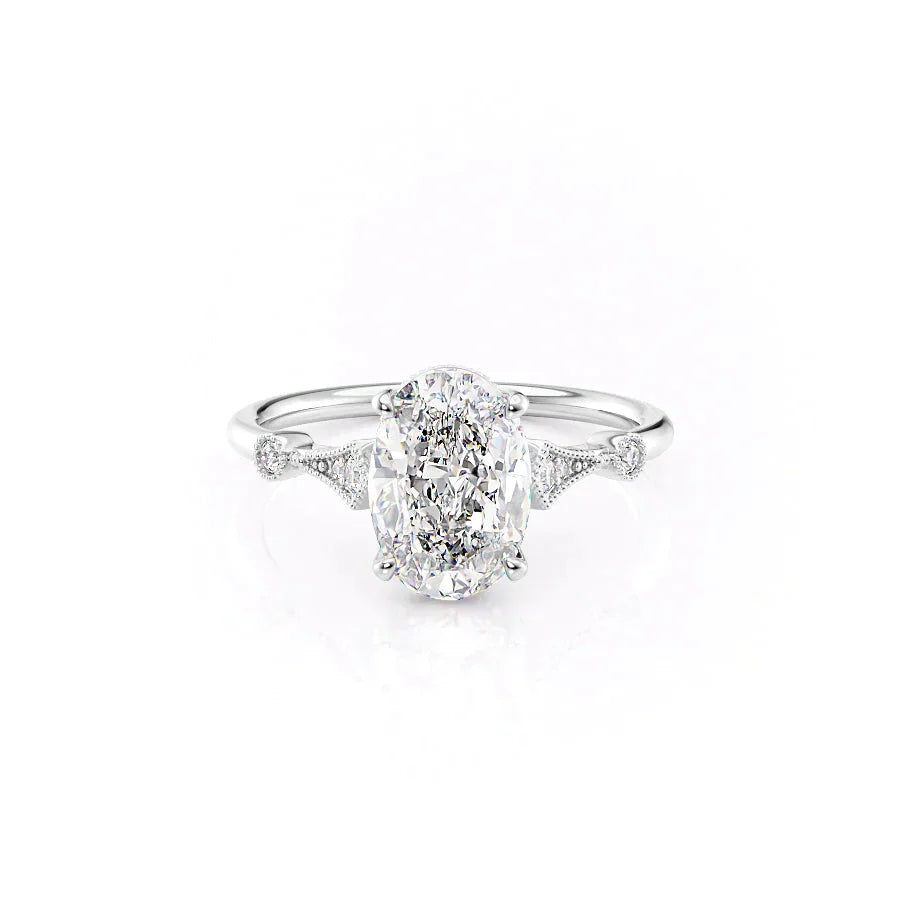 The Amber Set With A 2 Carat Oval Lab Diamond