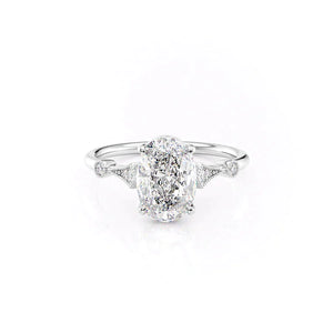 The Amber Set With A 2 Carat Oval Lab Diamond