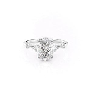 The Amber Set With A 1 Carat Oval Moissanite