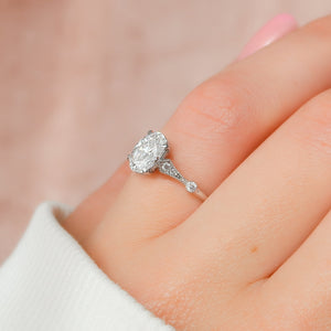 The Amber Set With A 2 Carat Oval Lab Diamond