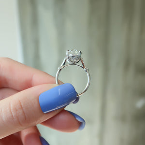The Amber Set With A 2 Carat Oval Lab Diamond