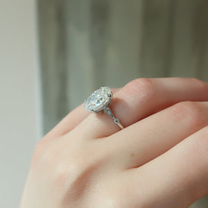 The Amber Set With A 2 Carat Oval Lab Diamond