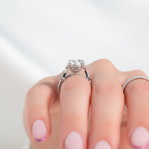 The Amber Set With A 2 Carat Oval Lab Diamond