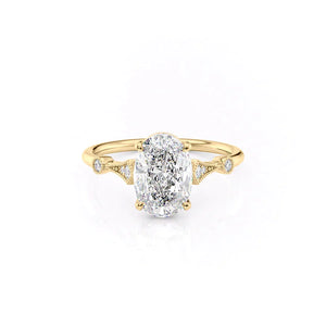 The Amber Set With A 1.5 Carat Oval Lab Diamond