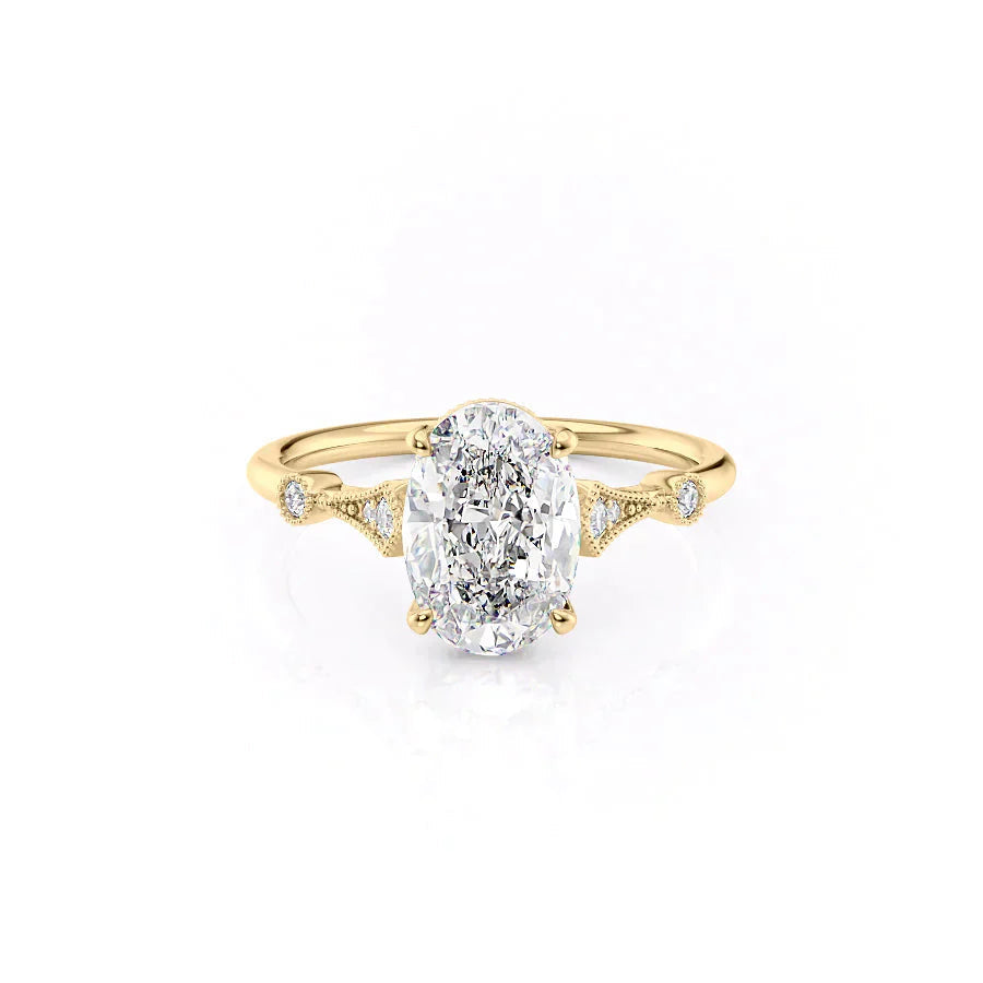 The Amber Set With A 1 Carat Oval Moissanite