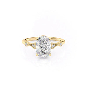The Amber Set With A 1 Carat Oval Moissanite