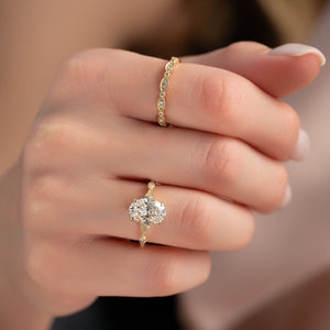 The Amber Set With A 3 Carat Oval Lab Diamond
