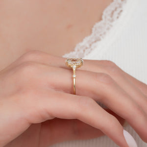 The Amber Set With A 3 Carat Oval Lab Diamond