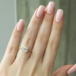 The Amber Set With A 3 Carat Oval Lab Diamond