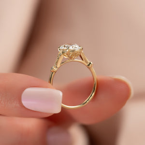The Amber Set With A 3 Carat Oval Lab Diamond